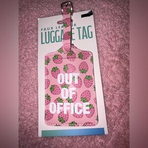 Out of Office Strawberry Luggage Tag - Pink
